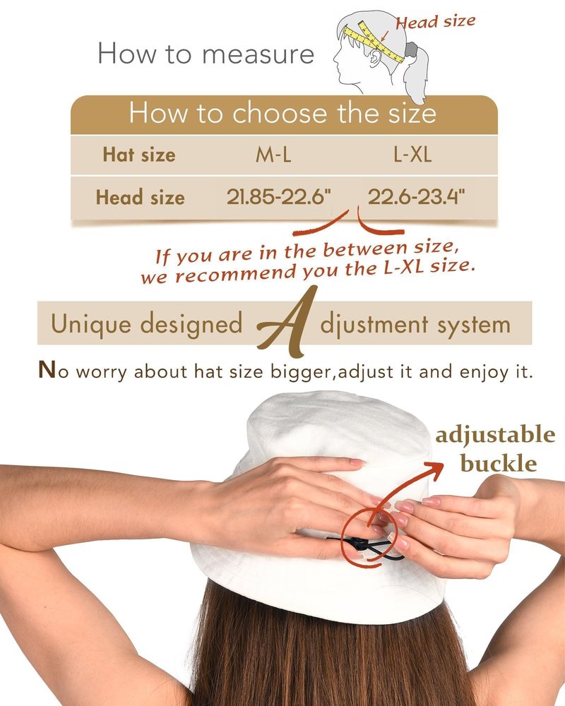 FURTALK Bucket Hats for Women Washed Cotton Packable Summer Beach Sun Hats Bucket Hat with Strings for Travel