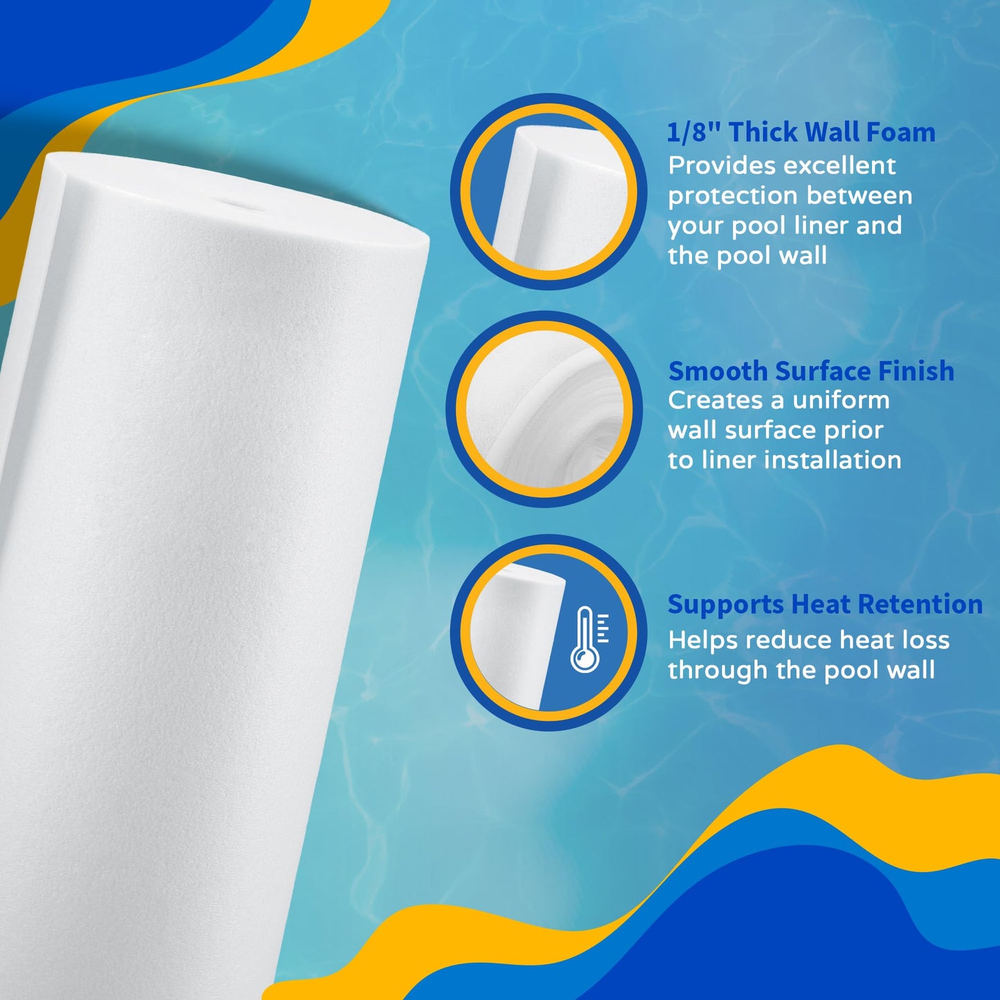 Pool Wall Foam Closed Cell for Above Ground Pools 1/8" 48" x100' | Gorilla Guard
