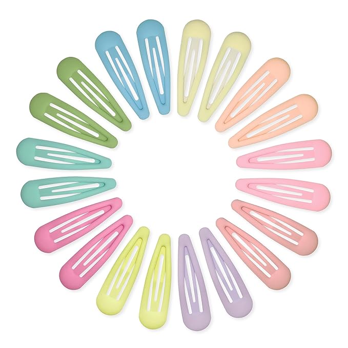 Small Hair Barrettes For Women No Slip Metal Snap Clips For Thin And Fine Hair,Matte Yellow Pink Blue Green Purple,20 PCS,1.97 x 0.5 Inch.