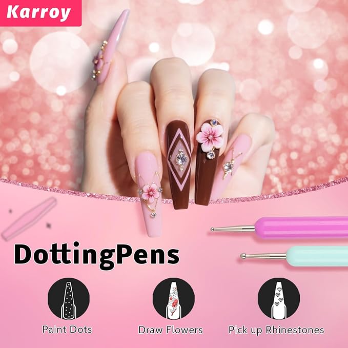 Nail Art Brushes Kit, Nail Brush Sets with Gel Nail Brush, Nail Extension Gel Brush, Nail Liner Brush, Dotting Tools, DIY Manicure Tools Gift for Women (6PCS Brushes)