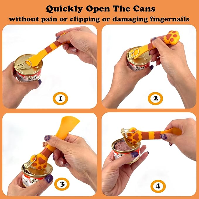 2 Pack Dog Cat Food Spoon, Cute Paw Silicone Pet Can Opener Spatula Scoop Mixing Spoons for Wet Canned Food
