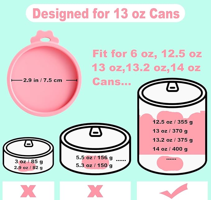 Comtim Dog Food Can Covers Lids for 12.5 oz 13 oz 13.5 oz Cans, Silicone Can Lids for Dog Food, Dog Wet Food Lids Pet Can Toppers Can Covers for Canned Goods,Easy to Clean & No Smell in Refrigerator