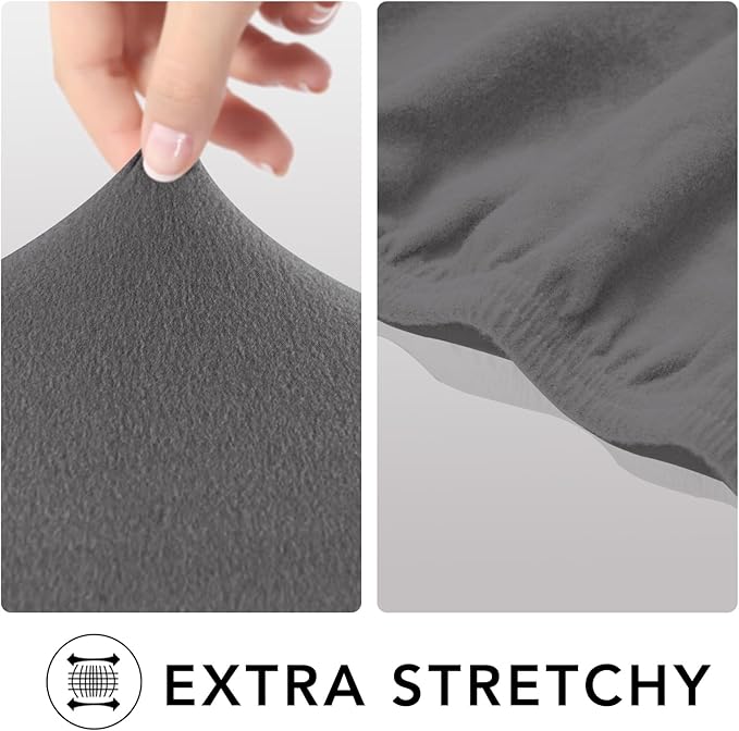 PureFit Super Stretch Sofa Slipcover – Spandex Non Slip Soft Couch Sofa Cover, Washable Furniture Protector with Non Skid Foam and Elastic Bottom for Kids, Pets (Oversized Loveseat, Light Gray)