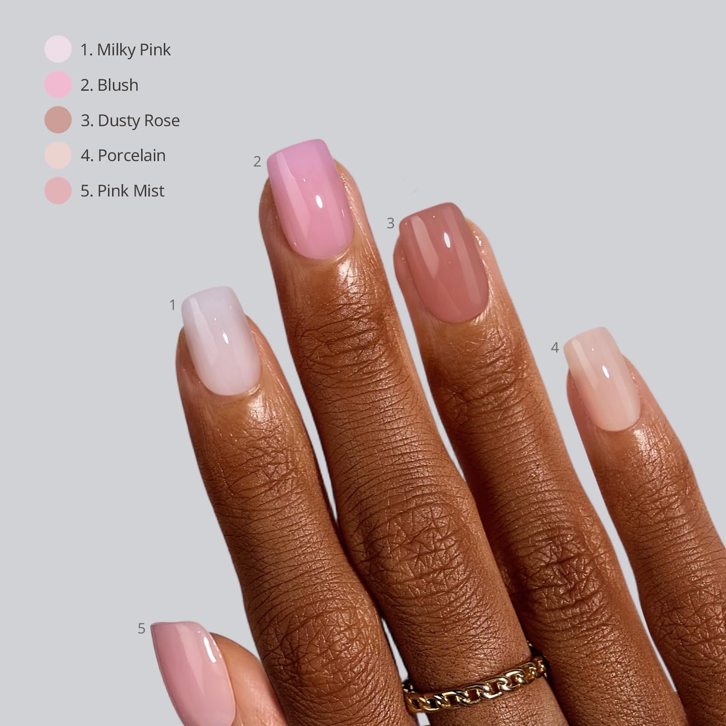 BTArtboxnails XCOATTIPS Bare 5-Shades Nude Press on Nails - 4-Week Wear Extra Short Squoval Press on Nails, Easy to Apply, Soak Off, Salon Quality Value at Home, 16 Sizes - 160 Fake Nails