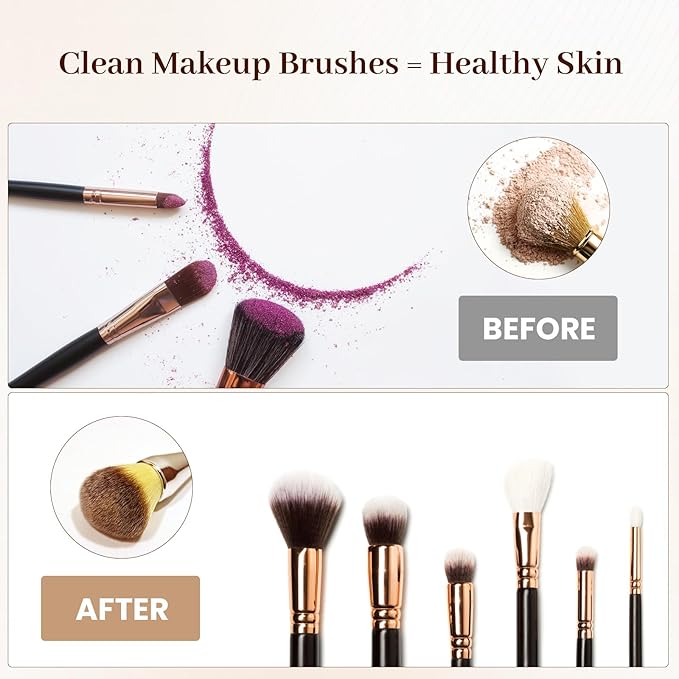 Electric Makeup Brush Cleaner and Dryer Machine - Super Fast Clean and Dry Make Up Brushes - Automatic Cosmetic Brush Spinner Washer Tools
