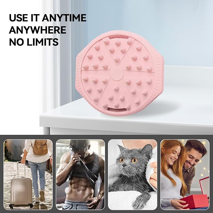 OTHIX Dual-Sided Silicone Body Scrubber -Silicone Loofah 2 in 1 Body Scrubber Exfoliator Ã¯Â¼Â Scalp Massager for Shower, All Skin Type, Lather Well, Easy to Clean, 1pc (Pink)