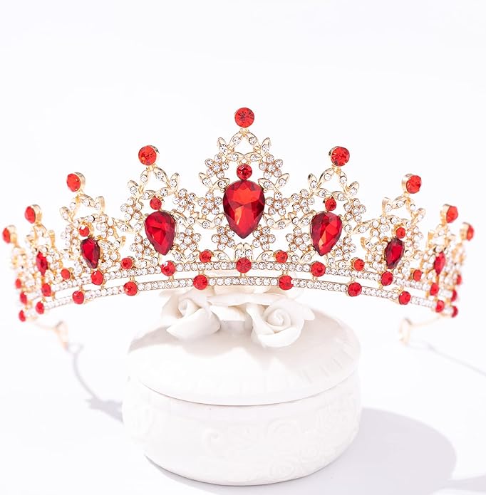 FORSEVEN Crystal Tiaras for Women, Wedding Tiaras and Crowns for Women Tiaras for Birthday Party Princess Crown Hair Accessories Bride Rhinestone Christmas Decorations Headband