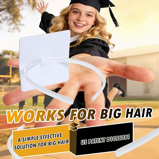 Graduation Cap Headband Insert-Anti-Fall Grad Cap Headband for Curly Hair,Graduation Hat Hair Band Accessories