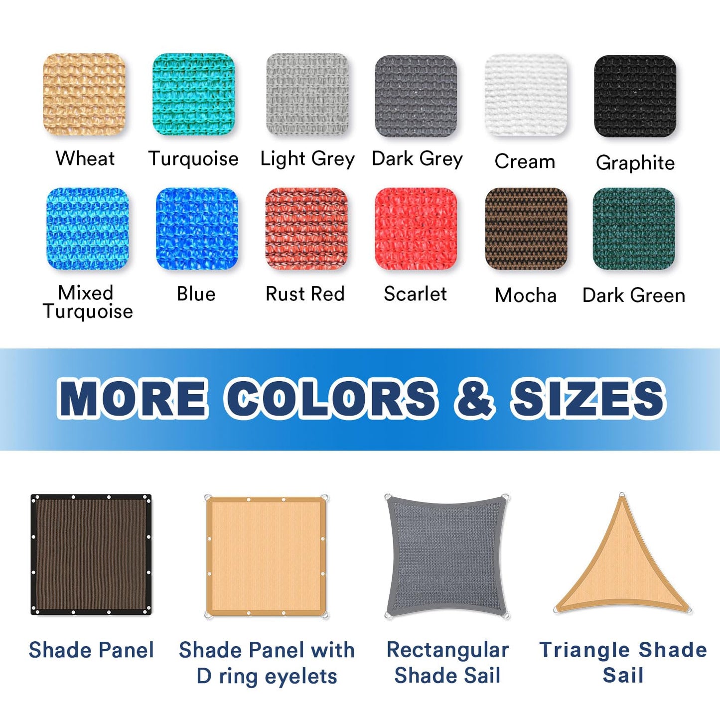 VICLLAX Customized Shade Fabric Sun Shade Cloth with Reinforced Grommets, Outdoor Sun Screen Fabric for Outdoor Patio Garden Pergola Cover Canopy 8x8 FT, Cream