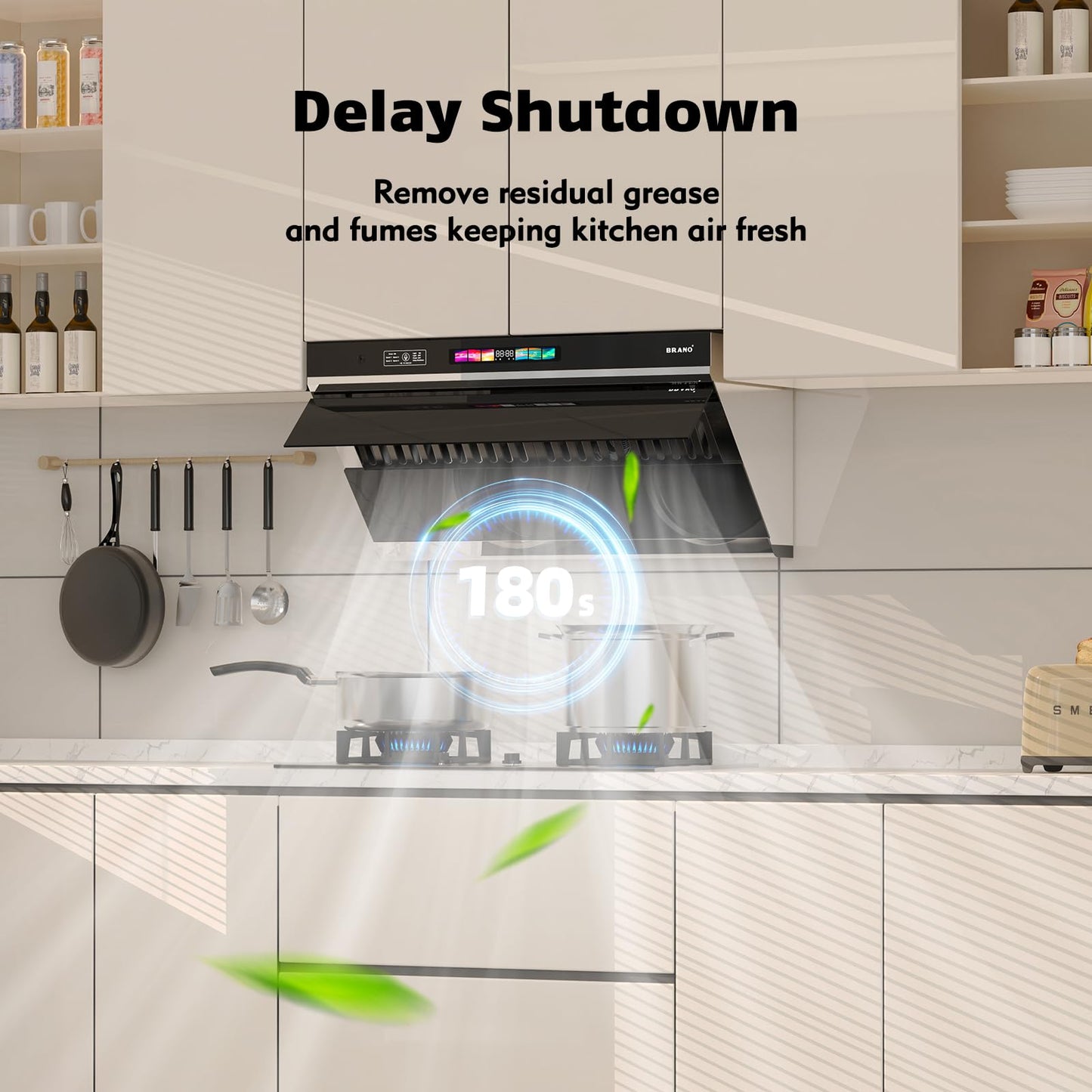 Under Cabinet Range Hood 36 inch,Range Hood 900 CFM with Voice/Gesture Sensing/Touch Control Panel,Unique Side-Draft Design for Under Cabinet Modern Kitchen Hood