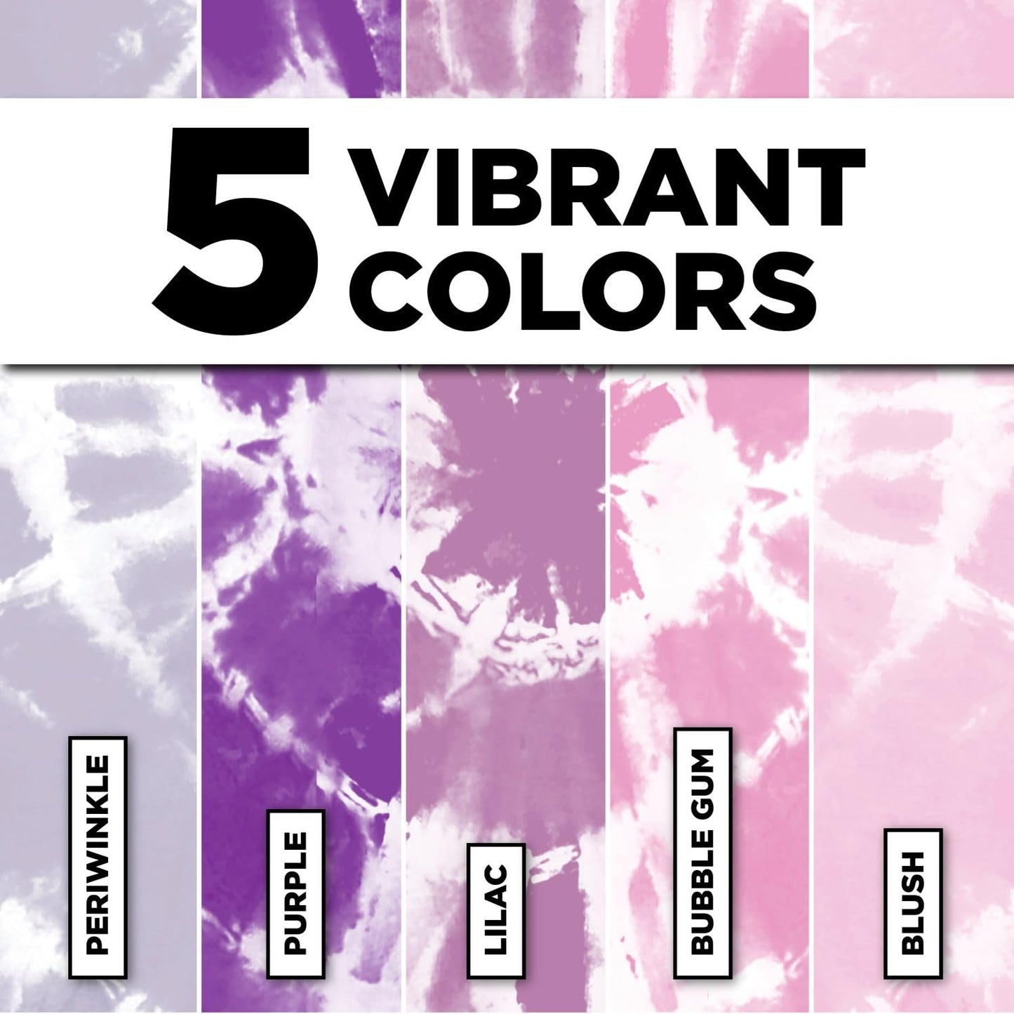 Tulip One-Step Tie-Dye Kit Tiara, Party Activity, Permanent & Vibrant Fabric Dye, Easy Clean-up, Makes 10 Bottles, Includes 5 Bonus Refill Packs, 8 Fun Techniques Included, Pink and Purple Colors