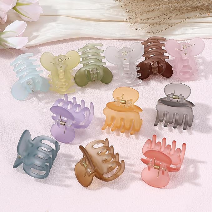12Pcs Hair Clips for Women 1.8 Inch Small Claw Clips for Thin Hair Medium Hair Claw Clips for Thick Hair Accessories for Women Girls (Ice Cream)