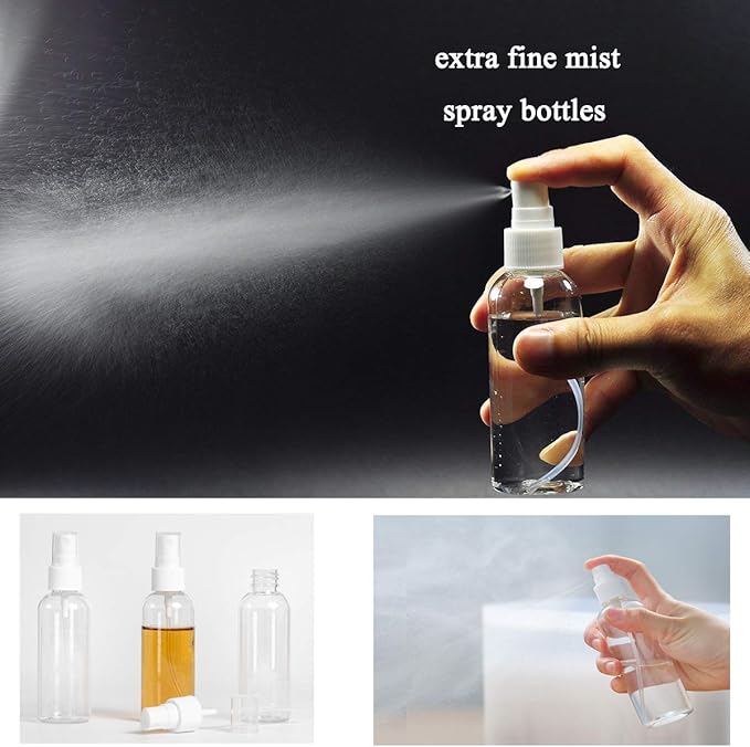 20 Pack Small Spray Bottle, 2.7oz/80ml Travel Spray Bottle, Empty Fine Mist Spray Bottles, Refillable Mini Spray Bottles with Labels