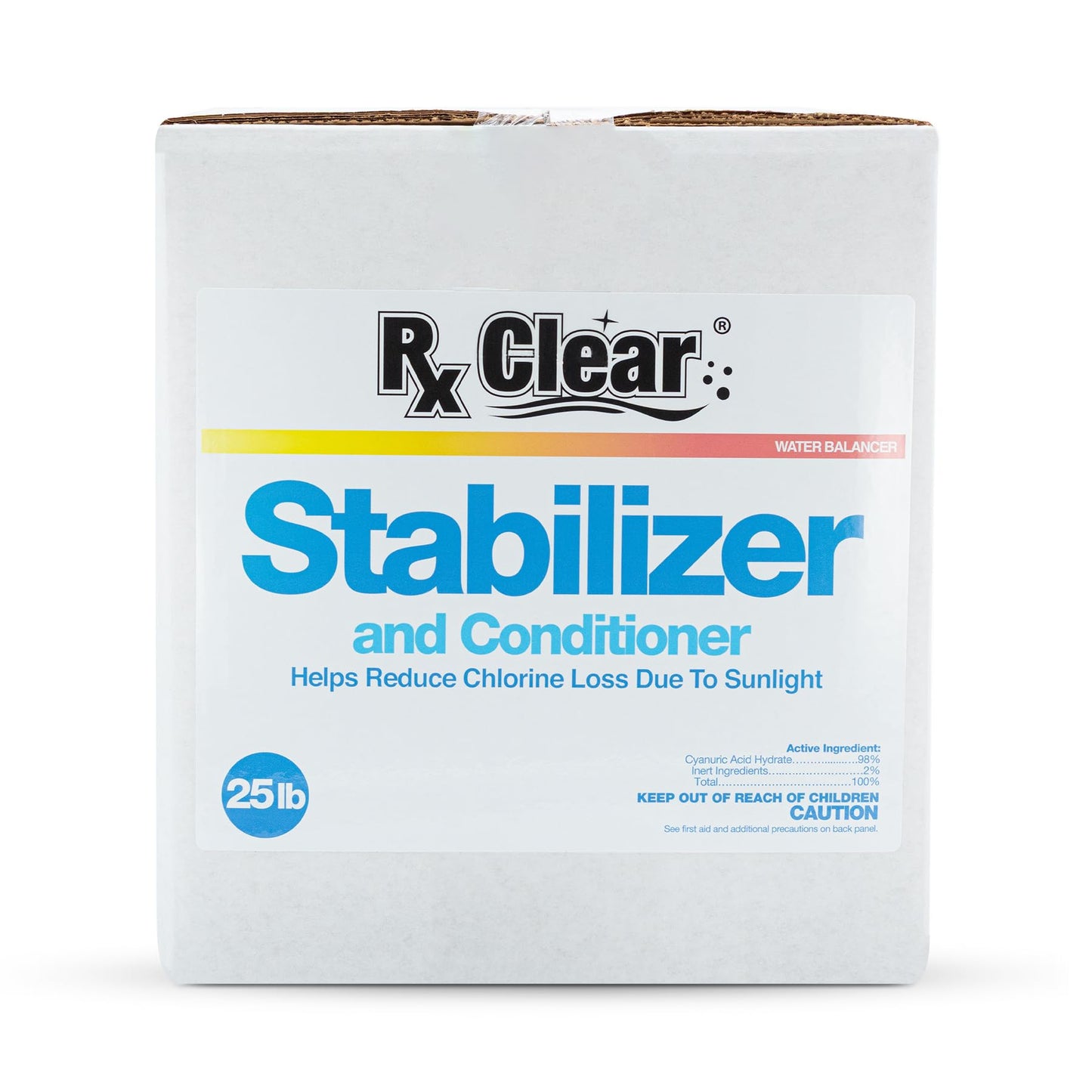 Rx Clear Swimming Pool Stabilizer and Conditioner | Water Balancer | Cyanuric Acid for Swimming Pools | Longer Lasting Sanitation | Helps Reduce Chlorine Loss Due to Sunlight | 25 Pounds