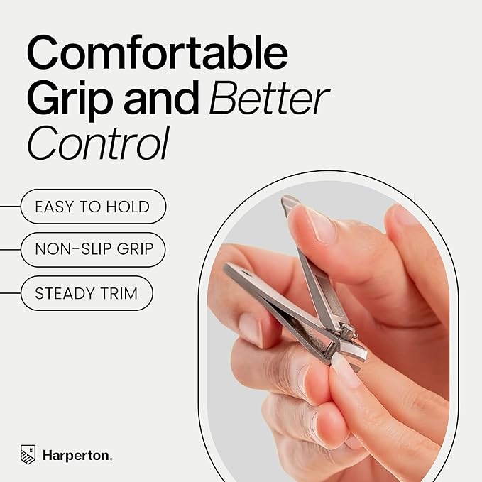 Ultra Sharp Nail Clippers Set - 2 Pack Stainless Steel Fingernail & Toenail Trimmers with Built-in Nail File for Women & Seniors (Silver)