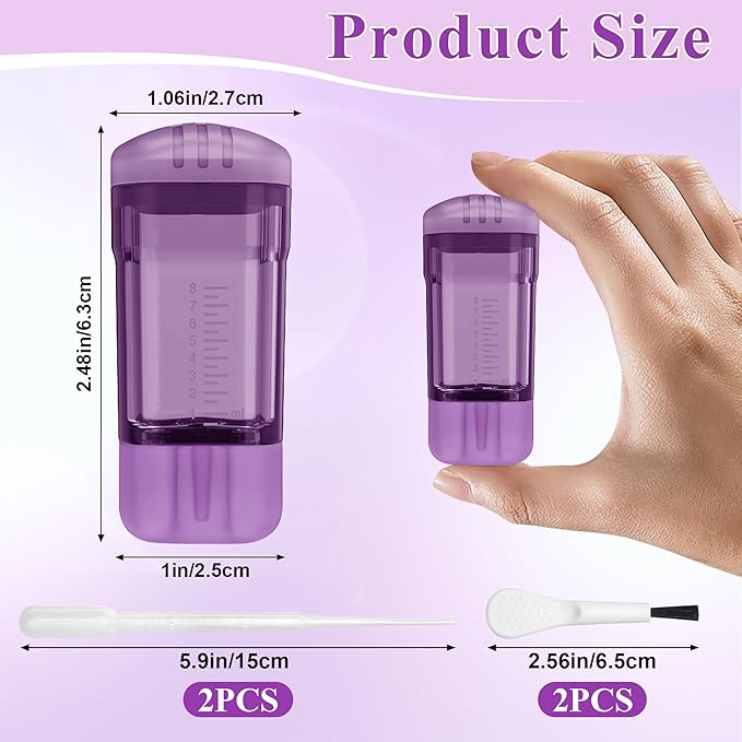 2 PCS Minoxidil Applicators with Cleaning Brush and Dropper, Anglecai Scalp Applicator Comb for Hair Oil Applicator Brush, Minoxidil Brushes for Scalp Applicator Comb for Hair Growth (Purple)