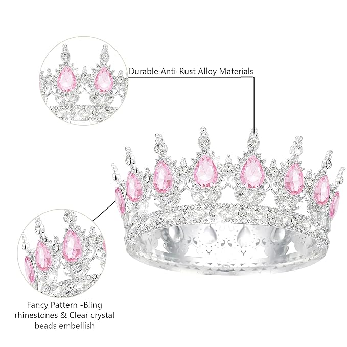 YOUlDIANZI Queen Crown Rhinestone Wedding Crowns and Tiaras for Women Costume Party Hair Accessories Princess Birthday Crown Crystal Bridal Crowns