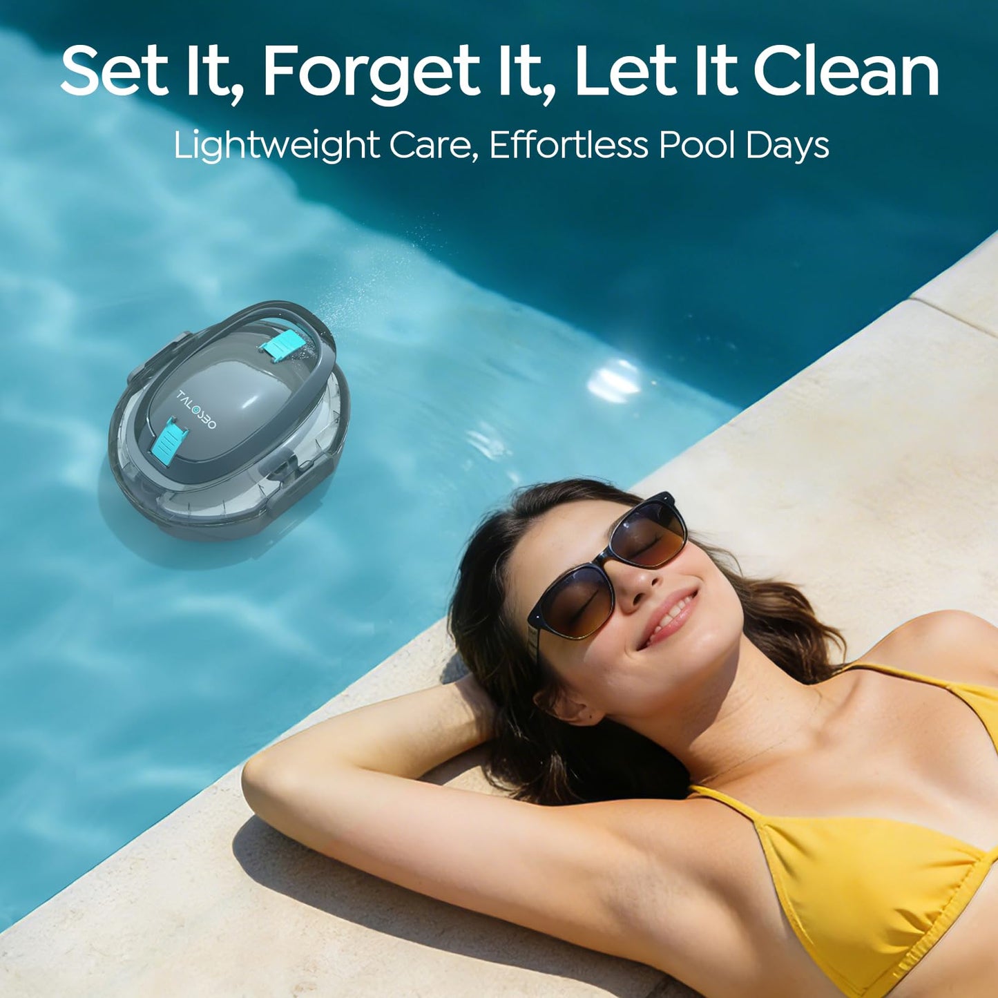 [2026 New] TALOSBO S2 Robotic Pool Cleaner – Dual-Layer Filtration, 90-Min Runtime, Powerful Cordless Pool Vacuum for Above-Ground & Flat Pools, Efficient Debris Removal & Auto-Parking Design