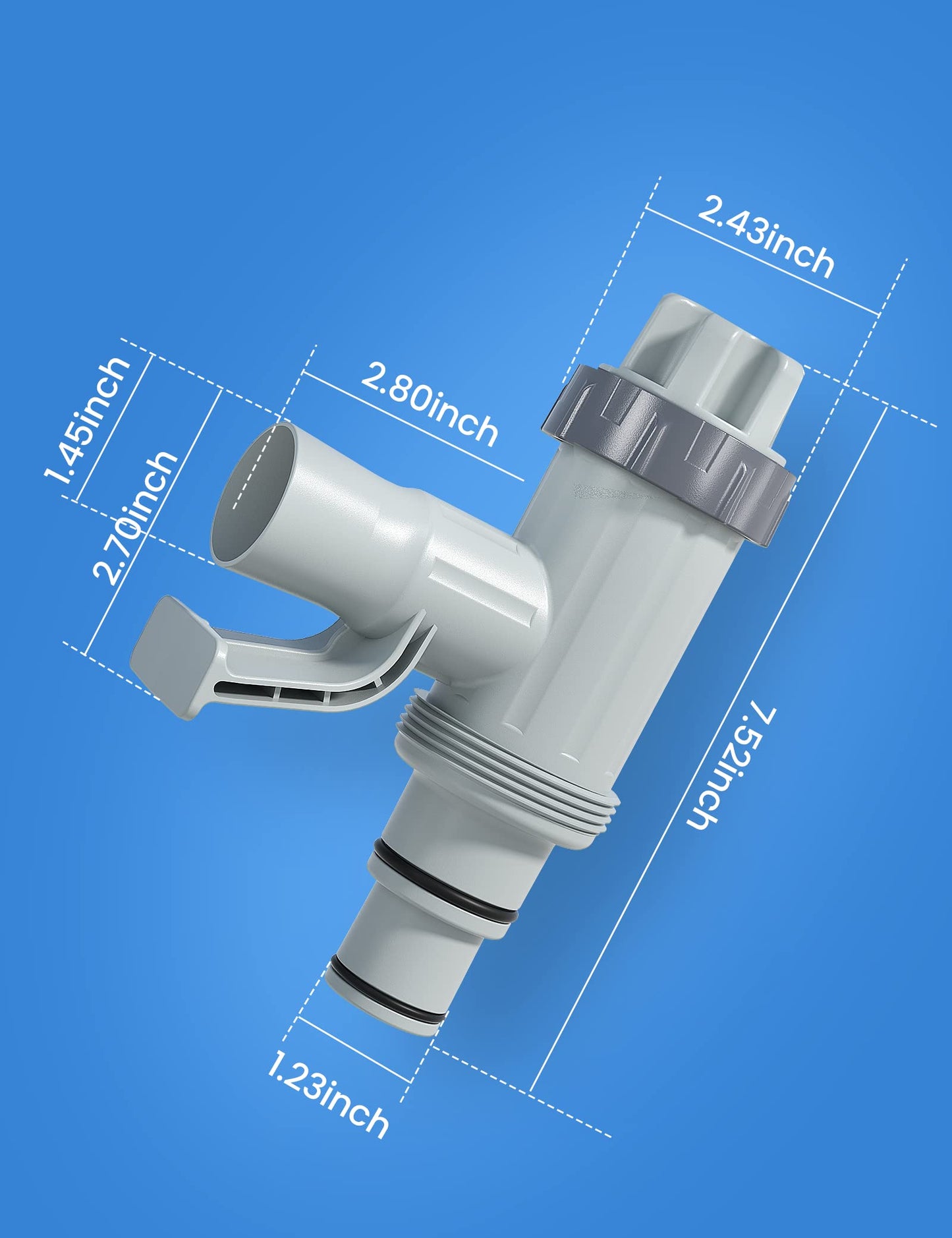 [PATENTED] Deeroll Pool Plunger Valve Plus for Above Ground Pool - 2-in-1 Plunger Valve Replacement Parts, Pool Accessories 1/4 Inch Pool Pipe Holder with Plunger Valve
