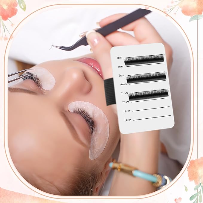 Patelai 4 Pcs Lash Holder Eyelash Extension Hand Pallet Tray Tools with Adjustable Wrist Strap Lash Tray Strip Palette One Size Fits Most Eyelash Extension Holder (7-14 Mm,8-15 mm,Pink,White)