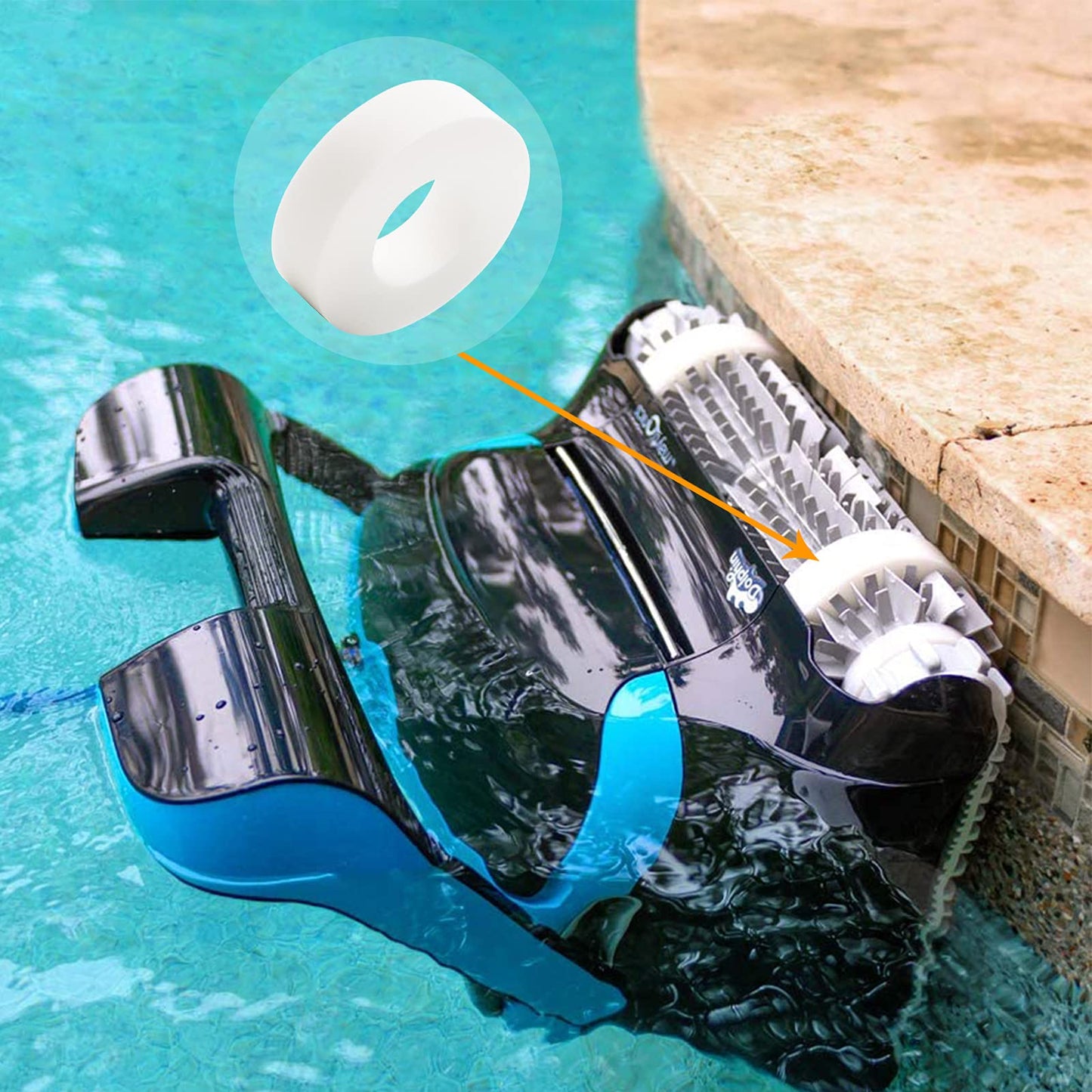 Pool Cleaner Climbing Rings for Dolphin Maytronics Nautilus Robotic Replacement Part 6101611-R4, Fits M200/M400/M500, Nautilus/CC Plus DX3/DX4/DX6, Ultimate Wall Adhesion Perfect Match (4 Pack)