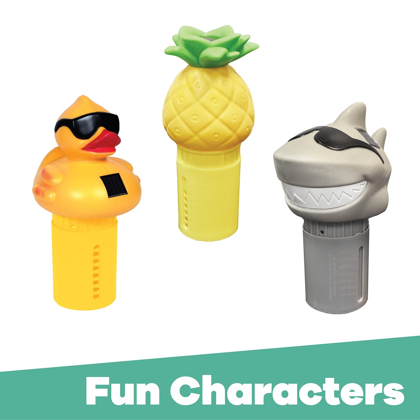 Game Solar Light-Up Floating Pool Chlorine Dispenser – Derby Duck Design, Adjustable Control Ring, Holds Up to 3 x 3” Chlorine Tablets, for Above-Ground & In-Ground Pools