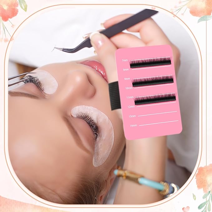 Patelai 4 Pieces Lash Holder Eyelash Extension Hand Pallet Tray Tools with Adjustable Wrist Strap Adjustable Lash Tray Strip Palette One Size Fits Most Eyelash Extension Holder (7-14 mm,Pink)