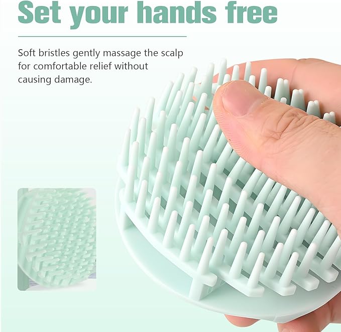 Scalp Massager Shampoo Brush,Scalp Dandruff Removal with Soft Silicone Bristles,Wet & Dry Scalp Care Head Scrubber Hair Washing,Hair Brush for Scalp Exfoliator,Comfortable for All Hair Types,White