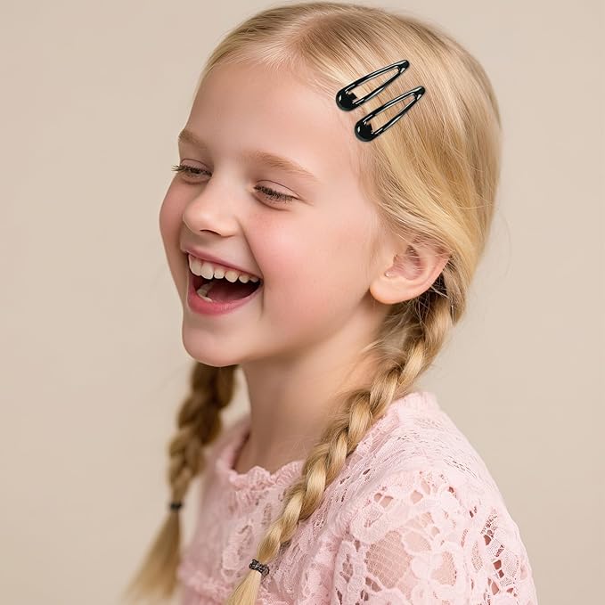 40pcs Snap Hair Clips, 2'' Hair Clip, Non-slip Black Hairpin Accessories for Women Girls, Metal Barrettes for Styling, Black