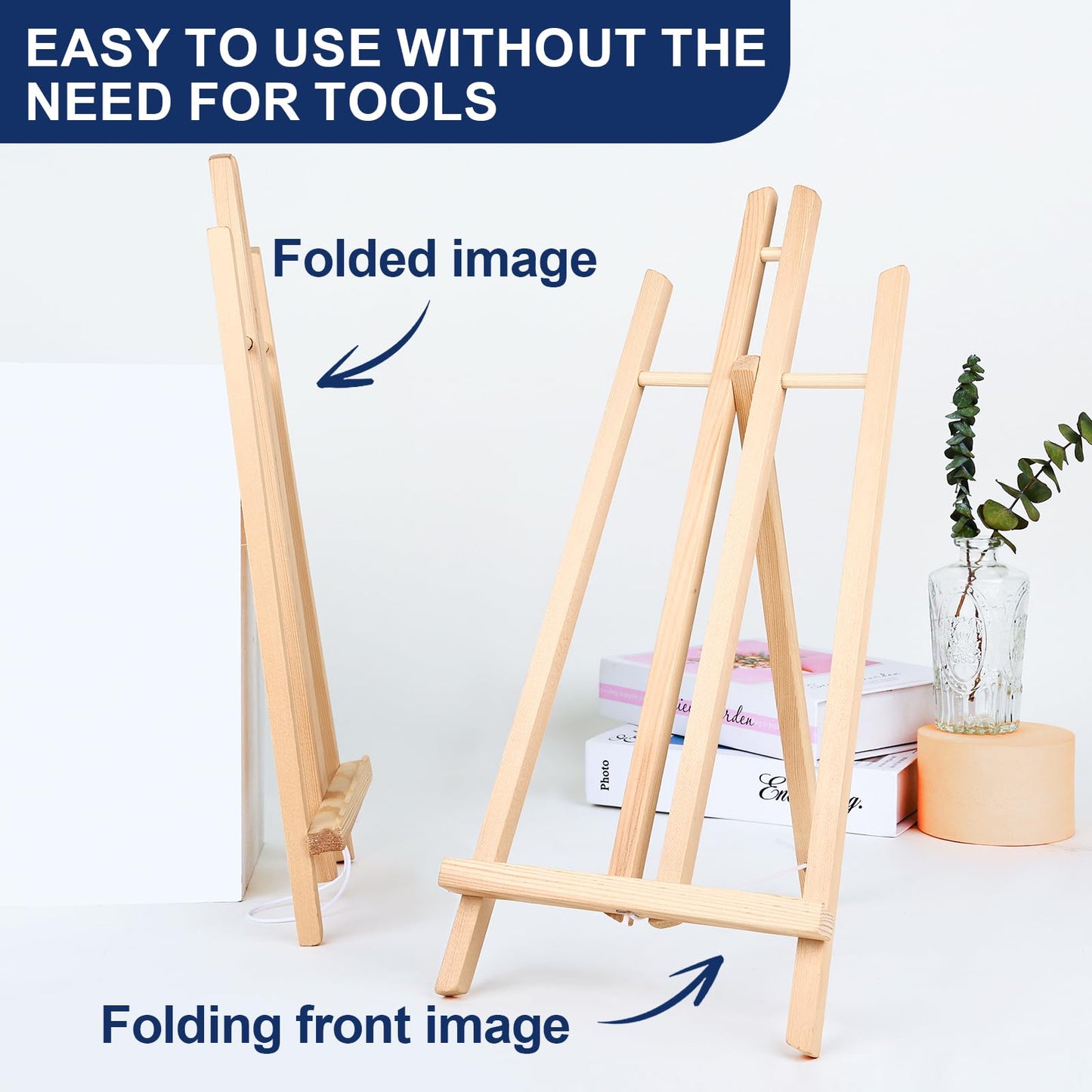 ESRICH 15pcs 17 Inch Tabletop Easels, Easel Stand for Painting,Tripod, Paint Party Easel, Kids Student Desktop Easel for Painting,Paint Easel for Canvas Paints