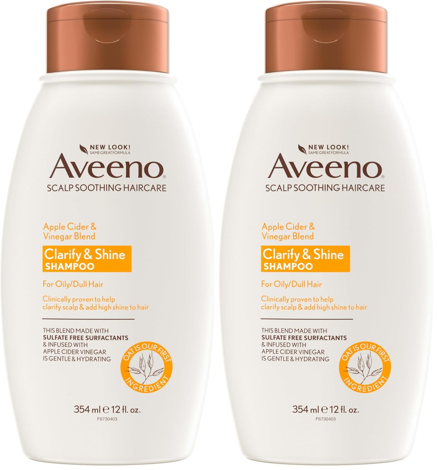 Aveeno Shampoo, 12 Fl Oz, Pack of 2 | Scalp Soothing | Apple Cider Vinegar Blend
