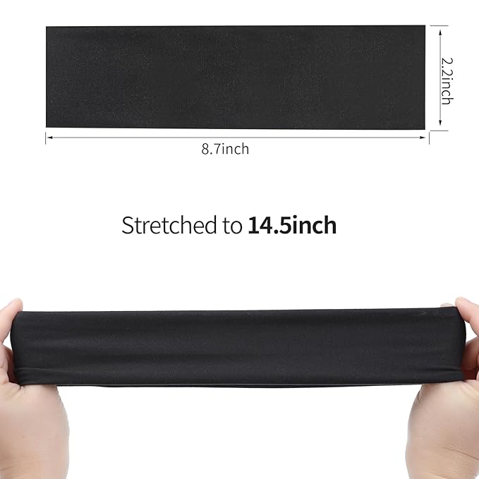 Fishinsea 8 Pack Sport Headbands for Women, Elastic Soft Fabric Non-Slip Hair Bands Hair Warp for Daily Workout Yoga Running Sports