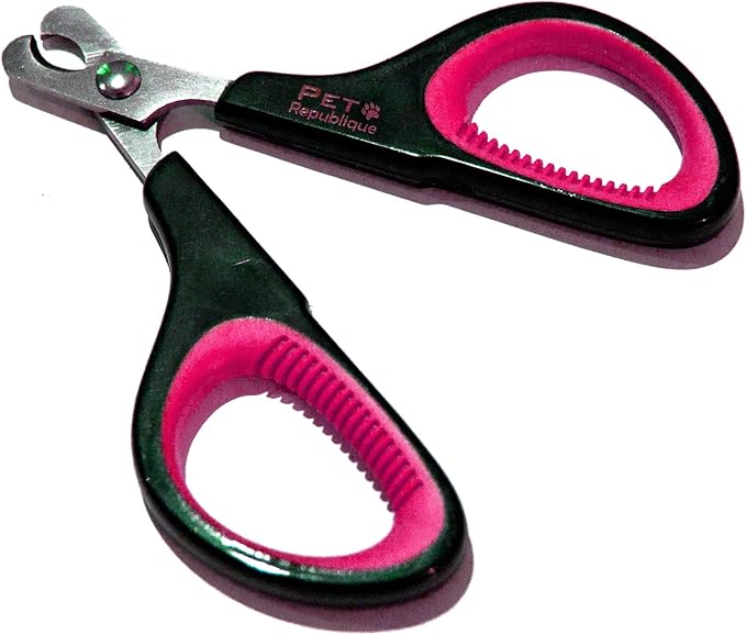Cat Nail Clippers by Pet Republique Ã¢ÂÂ Professional Stainless-Steel Nail Clipper for Cats, Kittens, Hamster, Rabbits, Birds, & Small Breed Animals Claw Trimmer (Black+Pink)