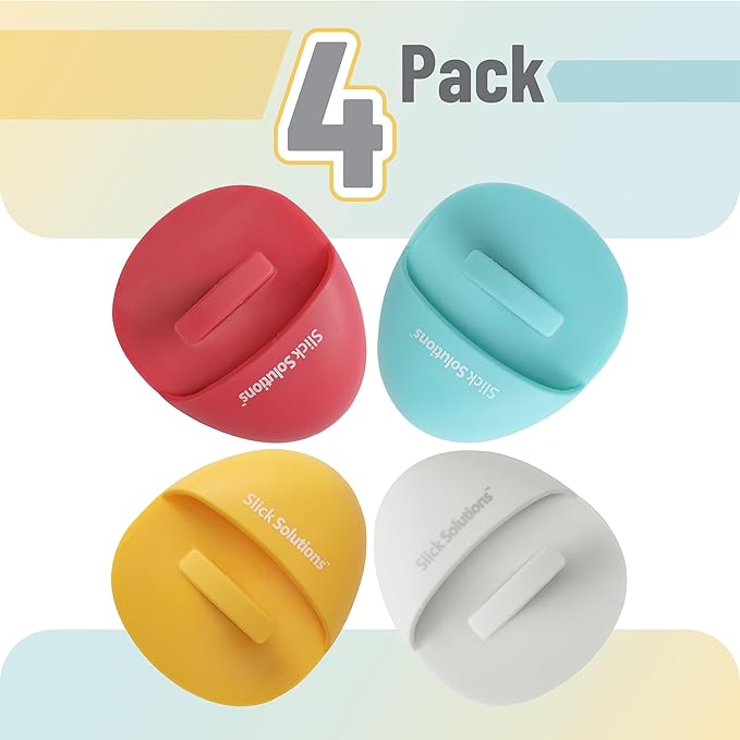 Slick- Silicone Facial Cleansing Brush, 4 Pack, Silicone Face Scrubber Exfoliator, Face Exfoliator Scrubber, Facial Scrubber for Face Cleanser Brush, Exfoliating Face Scrubber, Face Brush