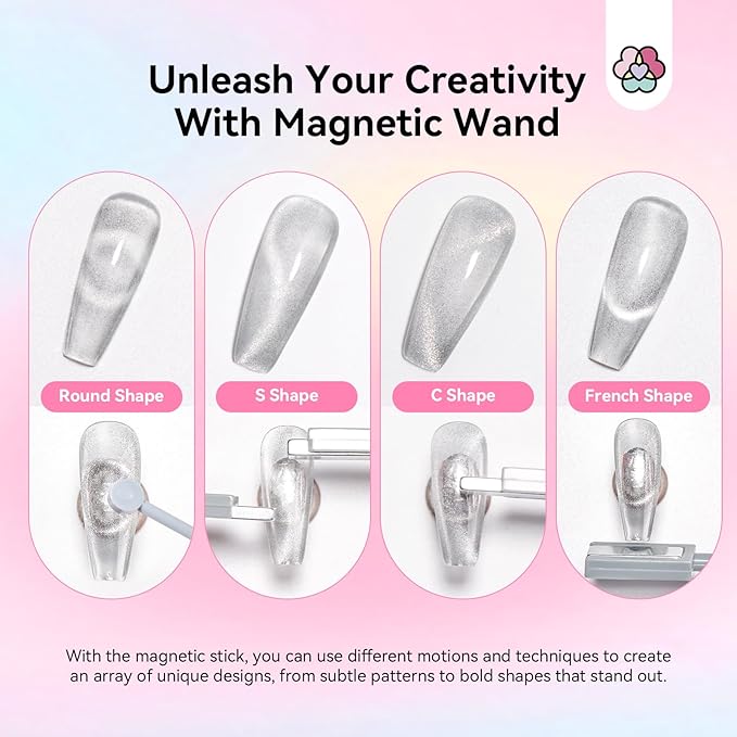 SAVILAND 12 Colors Crystal Cat Eye Gel Nail Polish Set: Glitter Shiny Dreamy Series with Double-head Magnetic Stick Reflective Disco 2025 Fall Gel Nail Polish Manicure DIY Nail Art Salon Home Gifts