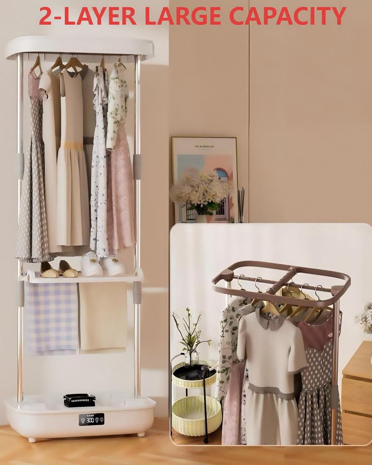 Aptovpvp Portable Dryer, Dry Clothes Machine，Mini Clothes Care Machine With Remote Control, Fast/Easy To Use/Small, Suitable For Small Spaces, Apartments, Rvs And Dormitories