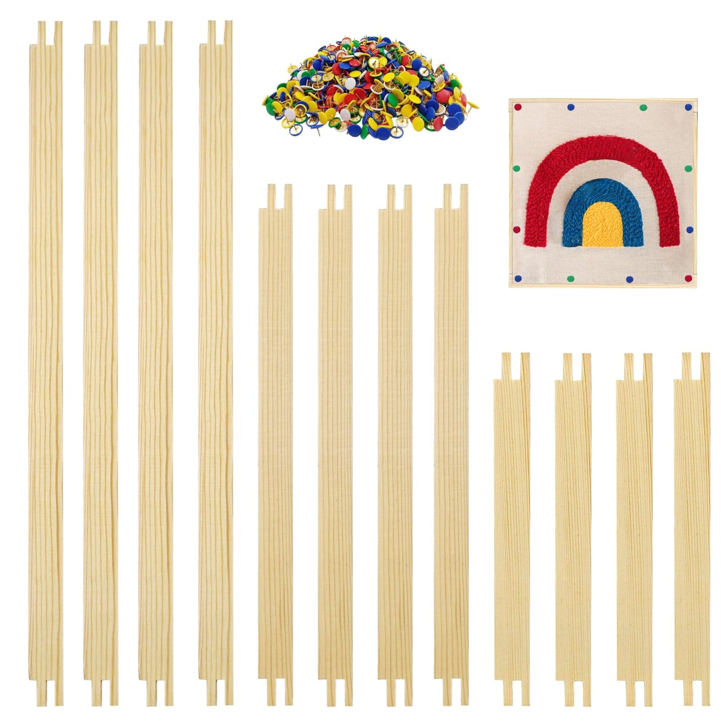 6 Sets Stretcher Bars for Needlework with 100 Tacks for Women's Birthday Gifts,3 Sizes 12pcs Wooden Canvas Splicing Stretcher Bars Needlepoint Embroidery Stitch Frame Set for Crafts Art
