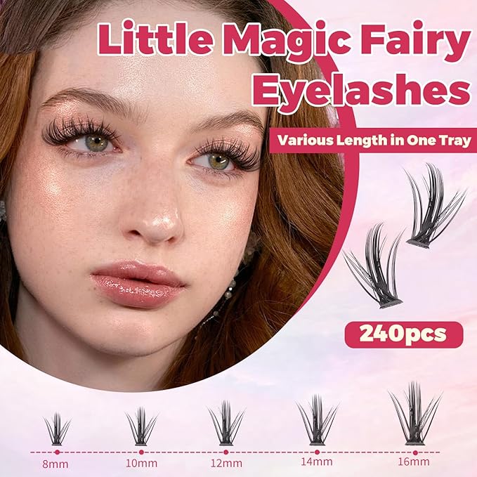Manga Lash Clusters Kit Eyelash Clusters Eyelashes Anime Lash Clusters With Spikes Eyelash Extension Kit With Lash Bond And Seal Wet Look Spiky Cluster Lashes (Anime lash 240pcs)