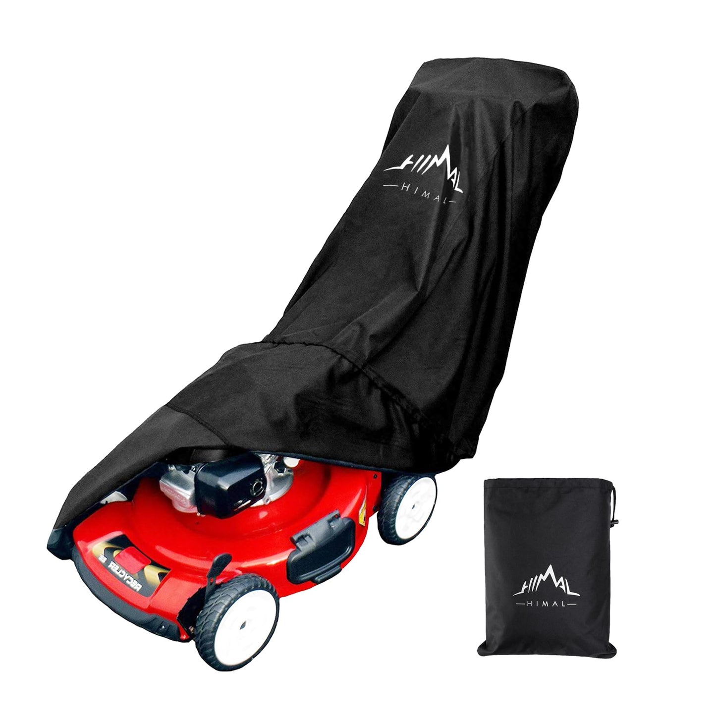 Himal Outdoors Lawn Mower Cover - Heavy Duty 600D Polyester Oxford Waterproof, UV Protection Universal Fit with Drawstring & Cover Storage Bagï¼Black