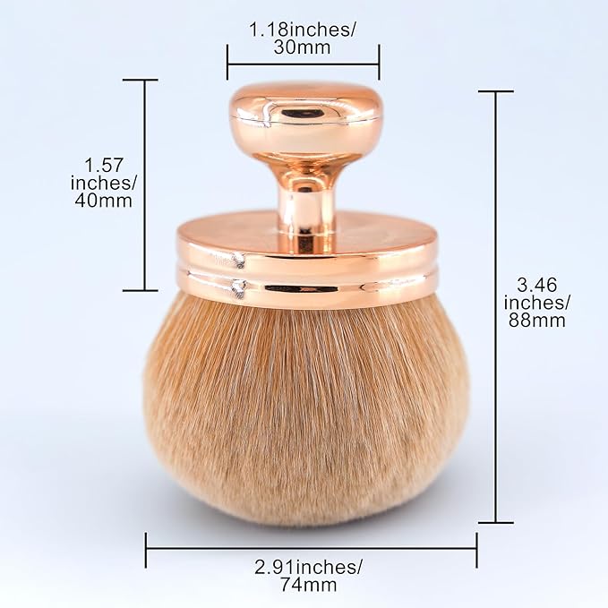 Extra Large Body Makeup Brush For Self Tanner, Self Tan Back Applicator, 74mm Wide-headed Kabuki Brush For Bronzers Blend Self Tanning Applicator, Oval Face Leg Makeup Brush With Drawstring Bag