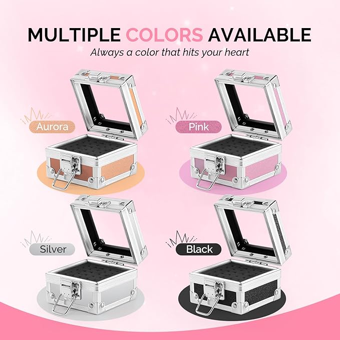 MelodySusie Nail Drill Bits Holder, 25 Holes Case, Portable Dustproof Displayer Organizer Container, Nail Tech Professional Nail Art Tool, Travel Salon Home, Pink (Drill Bits Not Included)