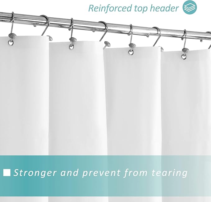 Mrs Awesome Stall Shower Curtain Liner 36x72, PEVA Plastic Shower Liner for Bathroom Lightweight & Waterproof, 36 x 72, White