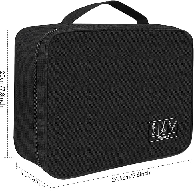 Barber Tools Bag Barber Case Hair Tools Travel Bag Clipper Guard Holder for Clippers and Supplies Hair Cutting Scissors Storage Bag Portable Clipper Storage Holder Organizer for Hair Cutting (Black)