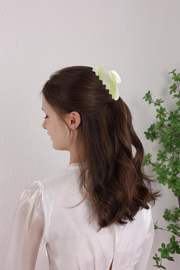 Durable Acetate Hair Clips - 4-Inch Cyan tint Claw Clips for Fine and Thick Hair (Cyan tint)