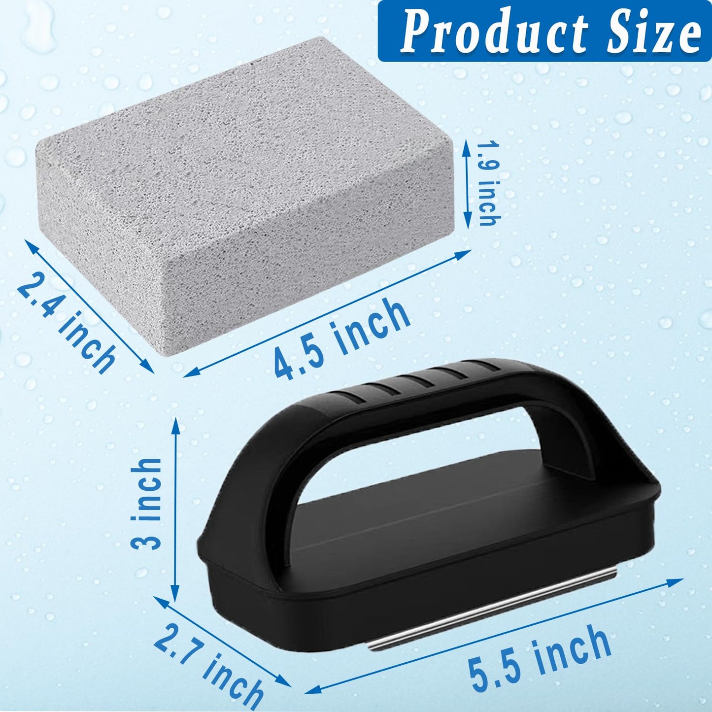 Nilioerup 5 Pcs Pools Pumice Stone, Pool Cleaning Pumice Block with Handle, Pools Tile Cleaner Pumice Stone Remove Stains Cleaning Stone for Swimming Pool, Spa, Bathroom, Kitchen (5 Pcs)
