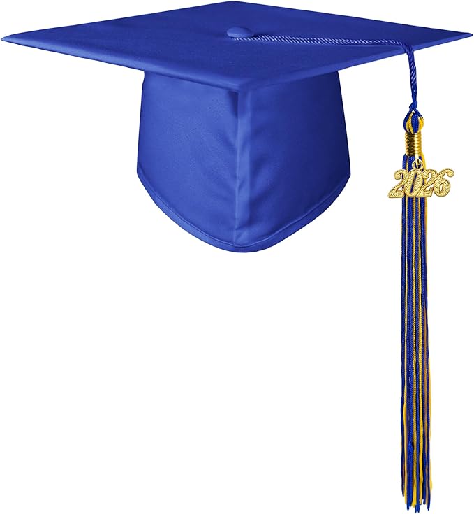 GraduatePro Matte Graduation Cap with 2026 Tassel for Adults High School and Bachelor Master 12 Colors