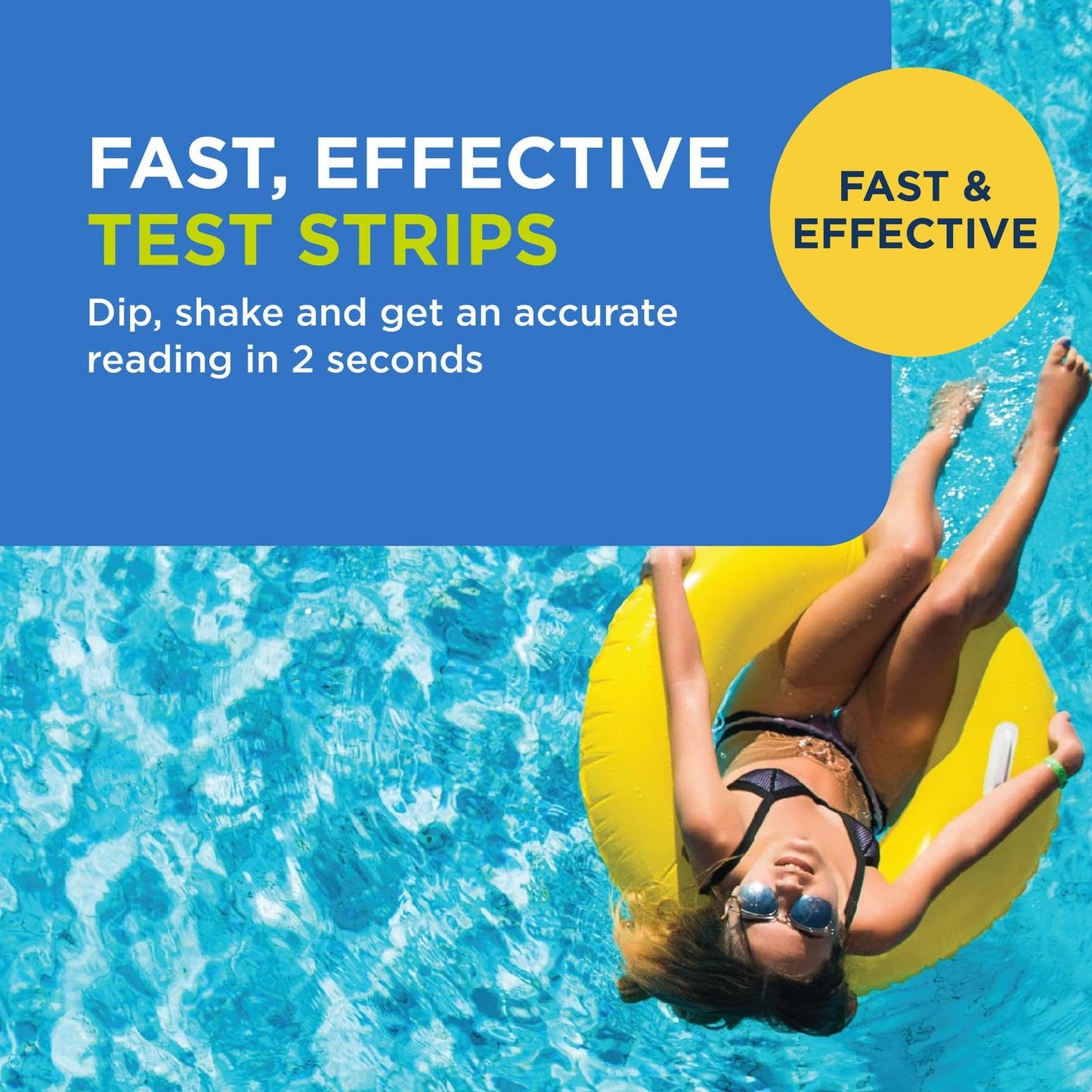 FROG Test Strips for Pools and Hot Tubs - Accurate Indicator for Free Chlorine or Bromine Levels, pH, Total Alkalinity and Total Hardness - Easy Water Testing - 50 Test Strips - 2 Pack