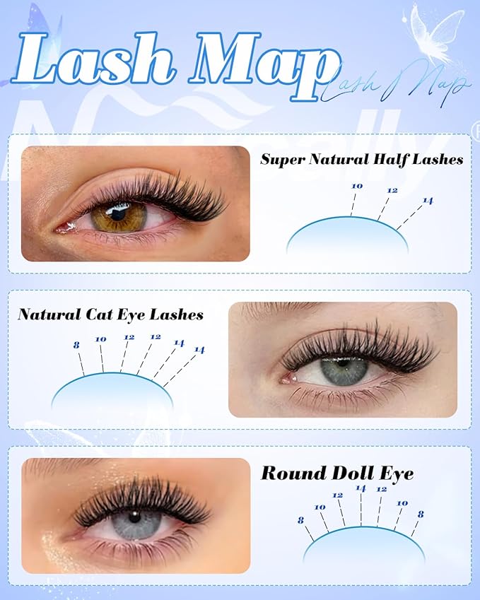 8-14MM Natural Wispy Lash Clusters Short Eyelash Clusters Soft DIY Lash Extension CD-Curly 3D Look Individual Lashes Cluster Eyelash Extensions by Newcally