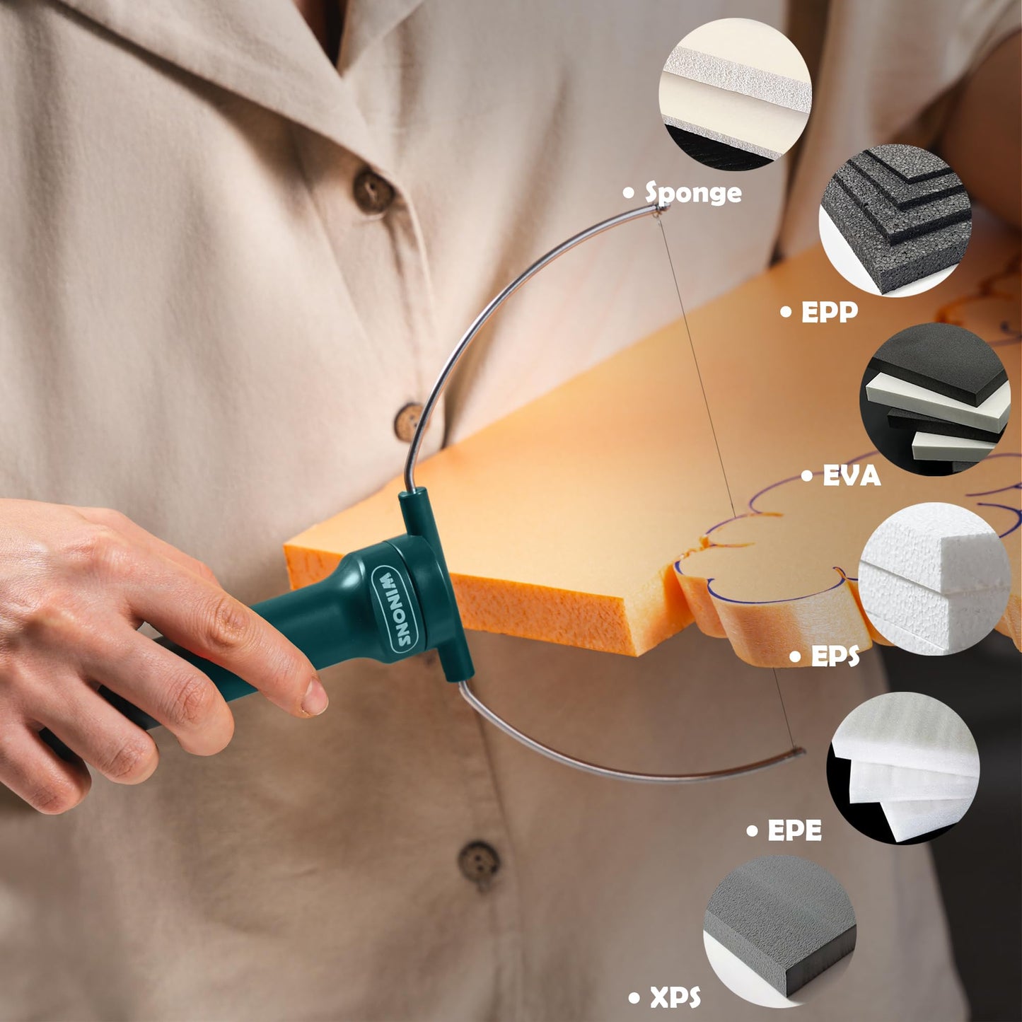 WINONS Hot Wire Foam Cutter Tool, WFC0001 Polystyrene and Styrofoam Cutter with Max. Temp. - 350°C, Hot Wire Cutting Tool for DIY Projects (Kit of 3) (Kit of 3 Heads)