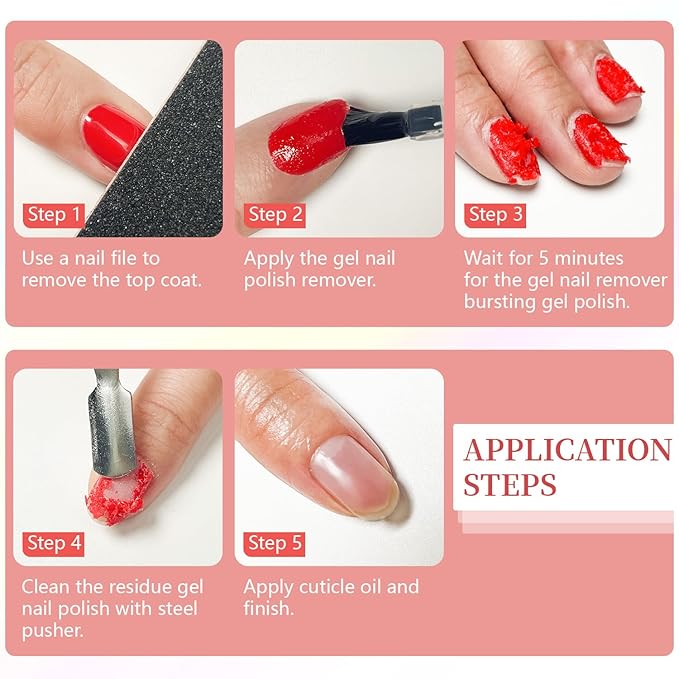 JODSONE 15ML Gel Nail Polish Remover No Need Soaking or Wrapping Gel Remover for Nails 3-5 Minutes Easy And Quick
